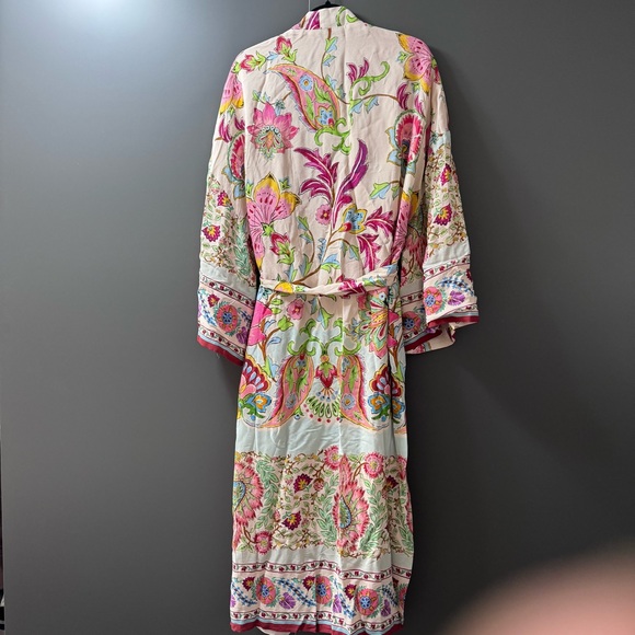 Zara Printed kimono satin dress with belt - Picture 13 of 15